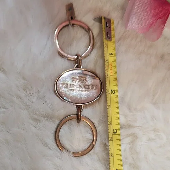 Coach Rose Gold Valet Twist Lock Key Chain - Picture 5 of 5